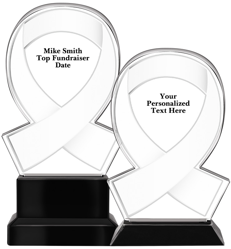 Acrylic White Awareness Ribbon