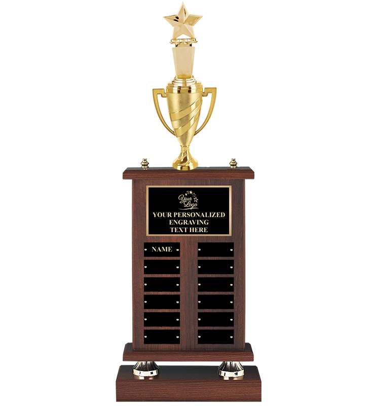 Fantasy Football Walnut Riser Perpetual Trophy