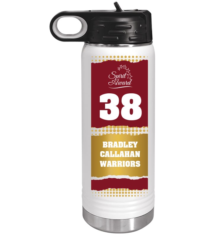 White School Spirit Water Bottle 20oz - Maroon Gold
