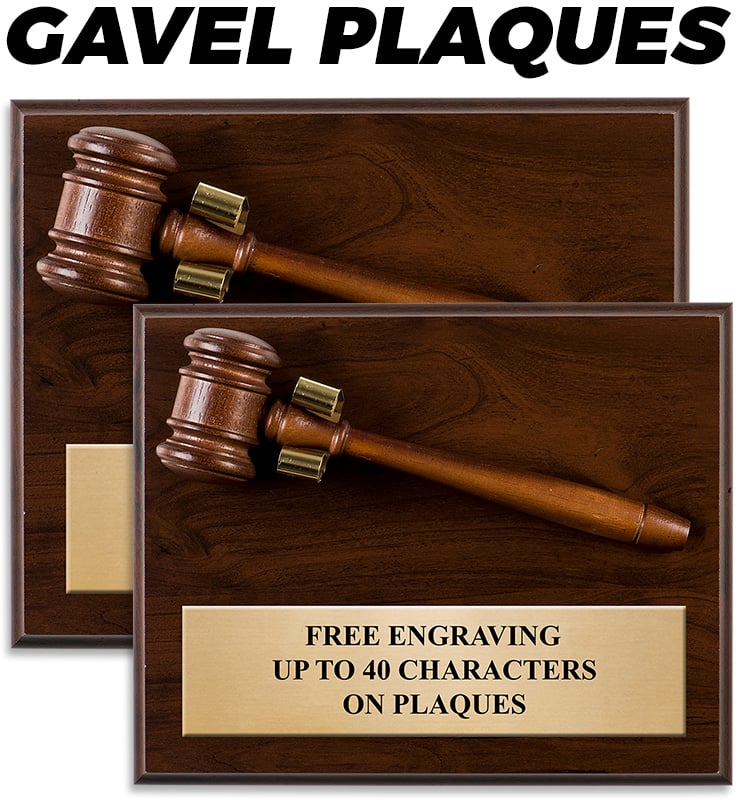 Gavel Wooden Plaque