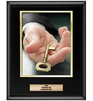 Shiny Black Vertical Slide-In Photo Frame Plaque