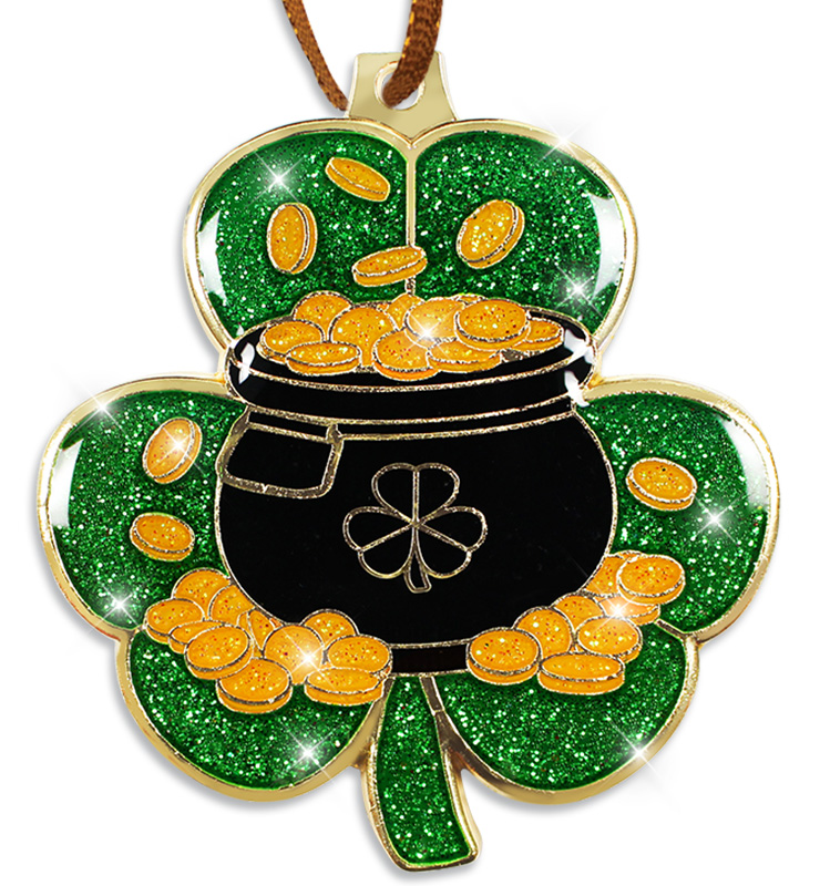 2 1/2" St Patricks Day Glitter Ornament