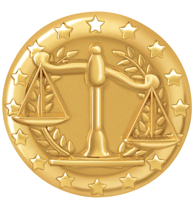 2" Justice Scale Blaze Medal