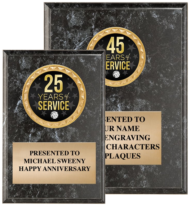 Black Marbleized Vertical Insert Plaque