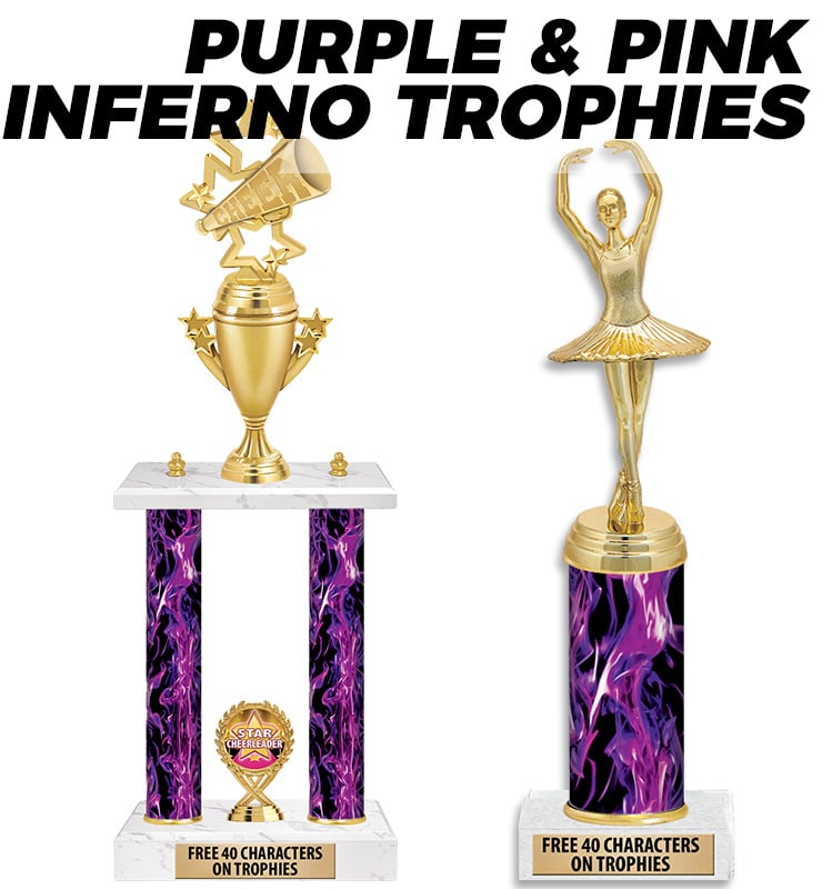 Purple & Pink Inferno Column Trophies