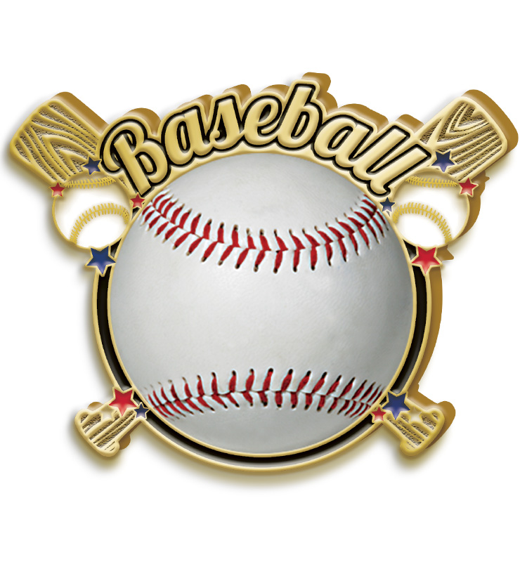 Crossed Bats Insert Baseball Pin