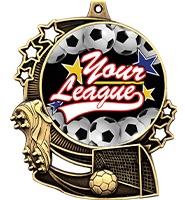 3" Soccer Star Double Action Medals