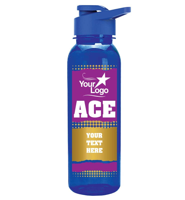 Blue School Spirit Water Bottle 24oz - Purple Gold