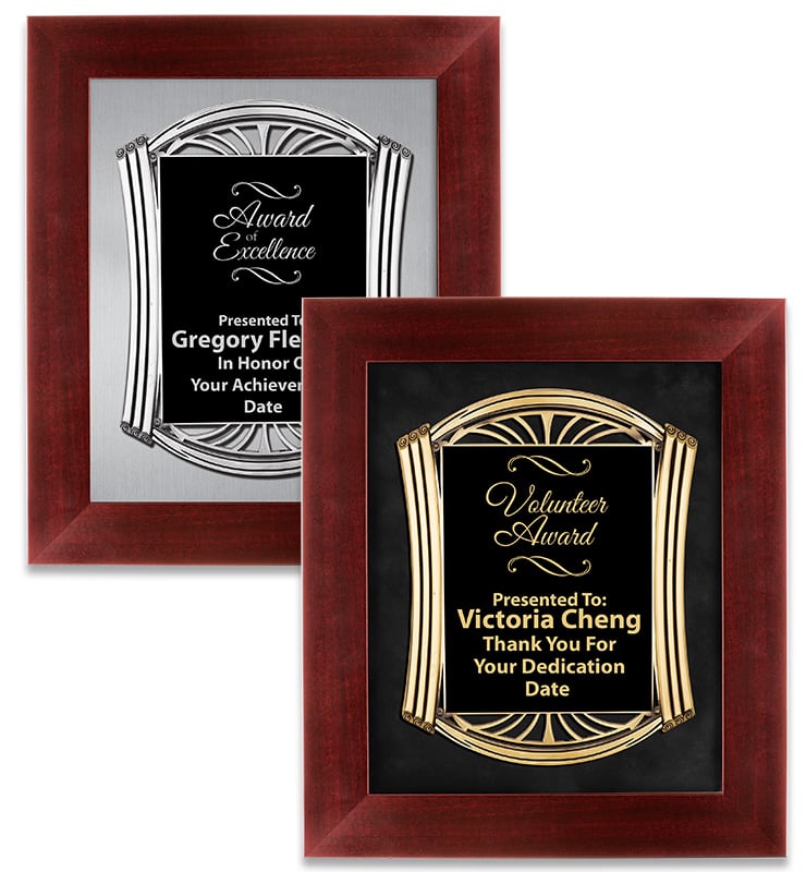 Mahogany Roman Framed Plaque