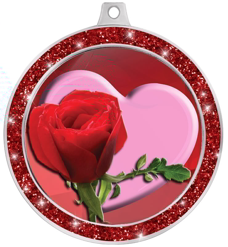 2 1/2" Red Glitter Insert Medal