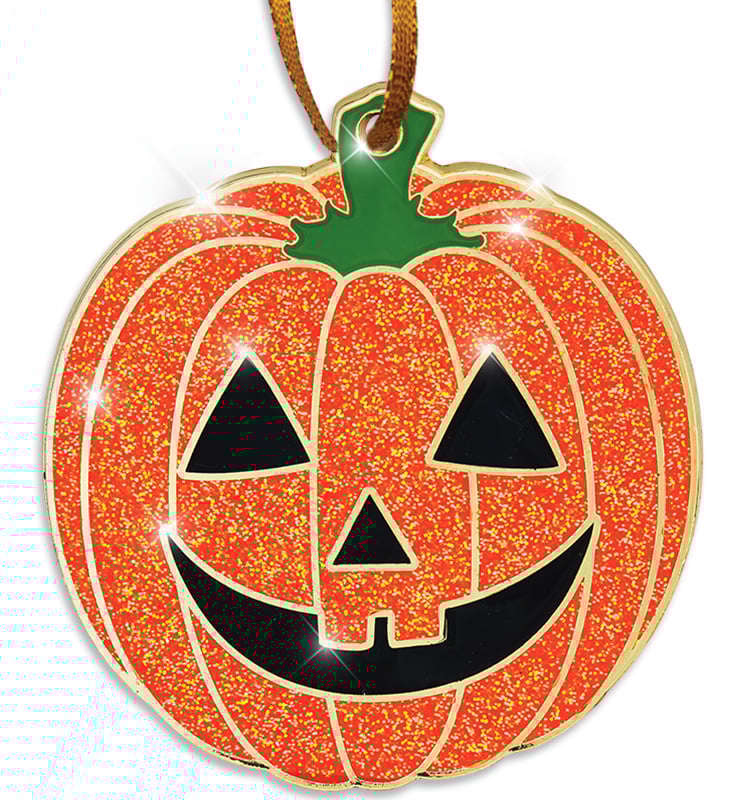 2 1/4" Pumpkin Glitter Ornament