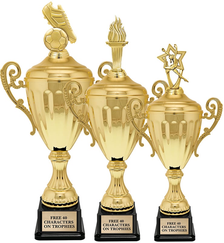 Accolade Gold Metal Cup Trophies With Figure