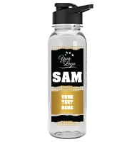 Clear School Spirit Water Bottle 24oz - Black Gold