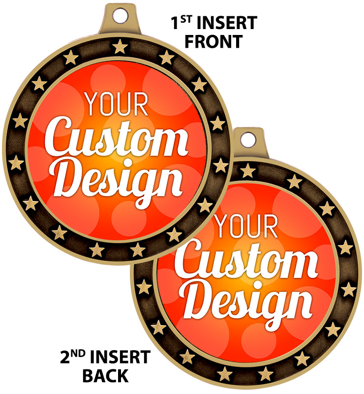 2 1/2" Universe Star Double Sided Insert Medals
