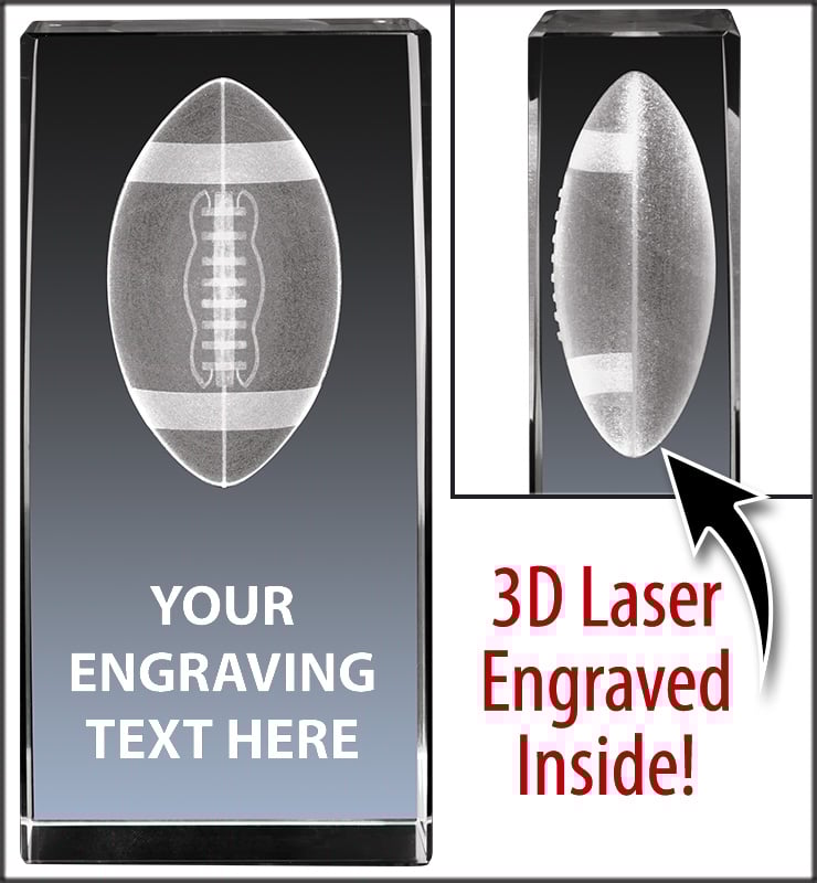 Football 3D Laser Crystal
