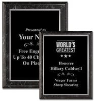 Classic Black Silver Border Vertical Plaques