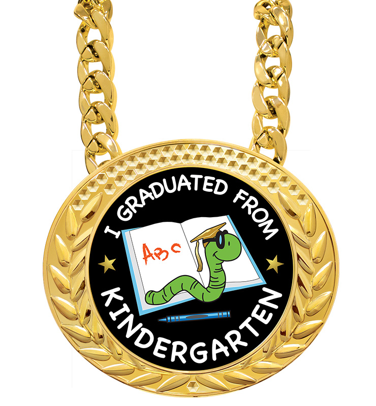 6" Famous Kindergarten Graduation Insert Medals