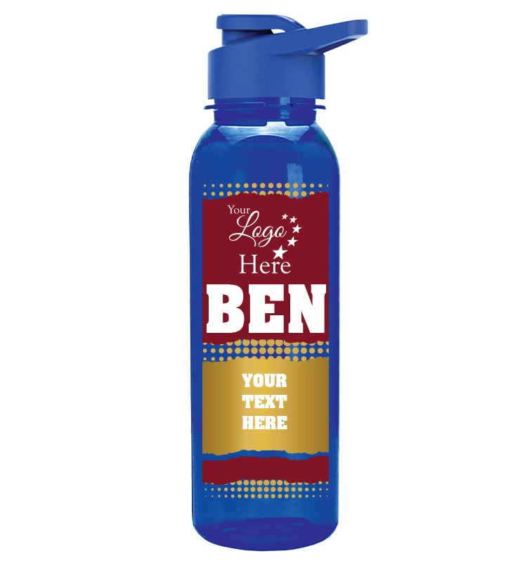 Blue School Spirit Water Bottle 24oz - Maroon Gold