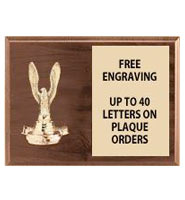 9"X7"Figurine Horizontal Eagles Plaque