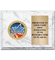 White Marbleized Horizontal Insert Plaque