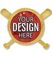 1.75" Crossed Bats Pin