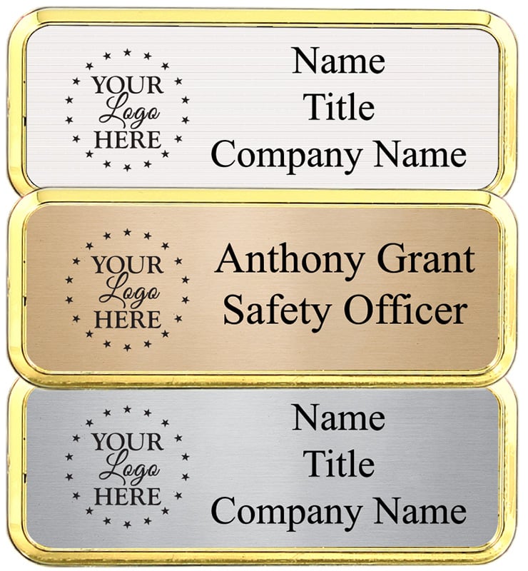 Small Rounded Gold Frame Badge