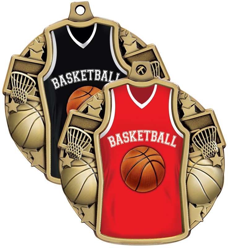 2 1/2" Basketball Jersey Front Insert Medals