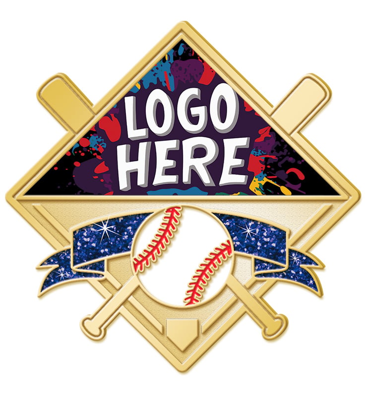 1.25" Baseball Glitter Insert Pin