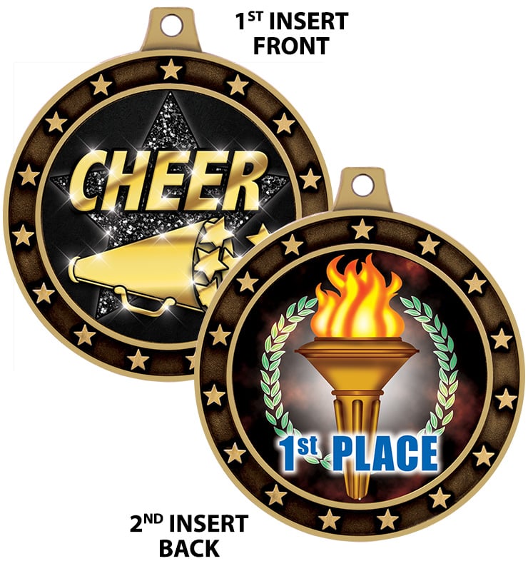 2 1/2" Universe Star Double Sided Insert Medals