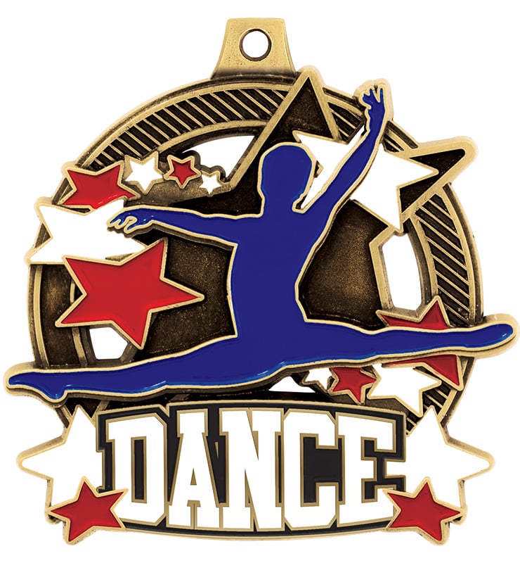 2 1/4" Male Dance Shieldz Medal