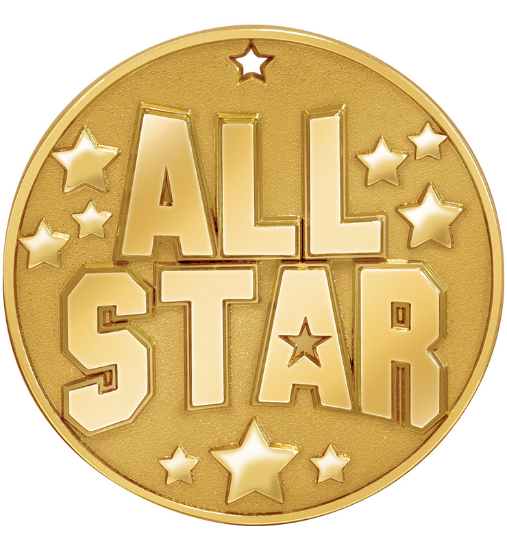 2" All Star Blaze Medal
