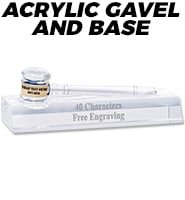 9" Acrylic Gavel With Base