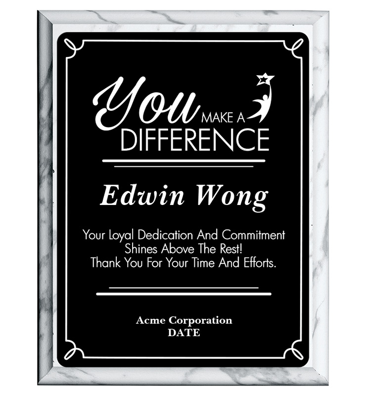You Make A Difference Metallix Plaque