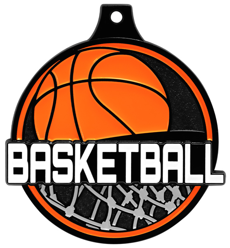 2" Basketball Neon Breakout Medal