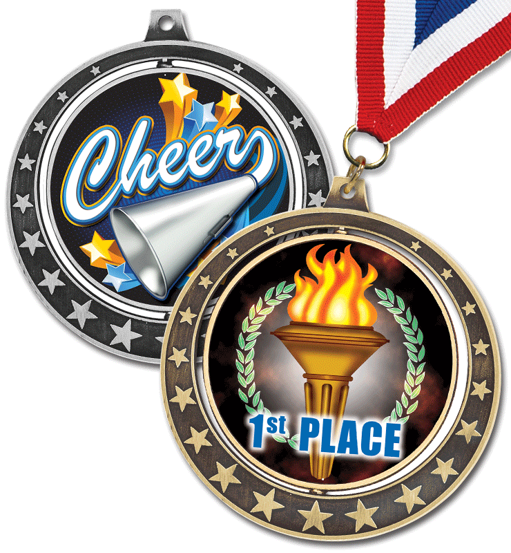 2 3/4" Starburst Spin Insert Medals