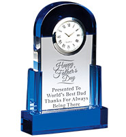 Dome Sapphire And Onyx Crystal Clock