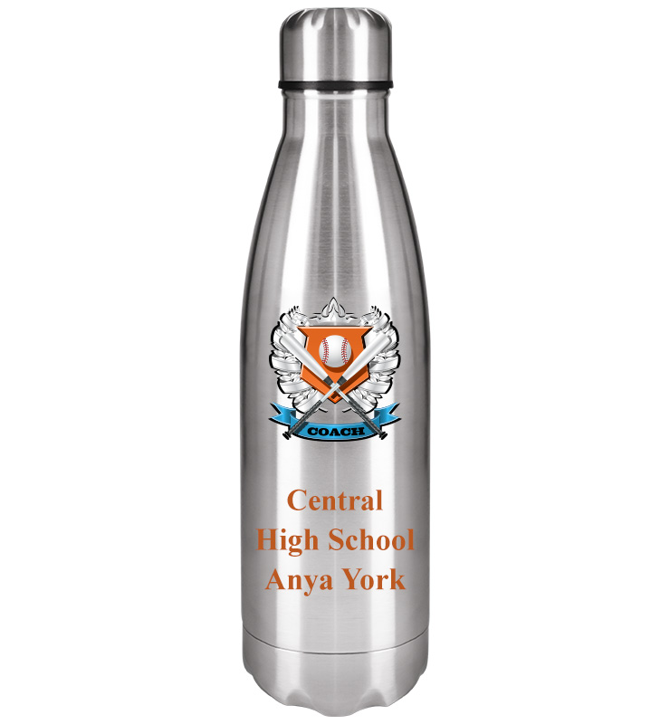 Silver Color Printed Water Bottle 17oz
