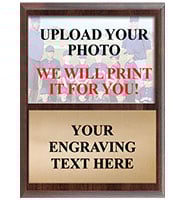 Upload Your Photo Vertical Walnut Team Photo Plaques