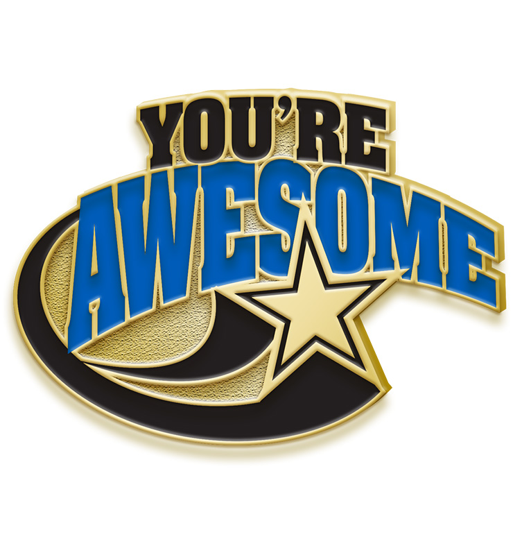 You Are Awesome Recognition Pin