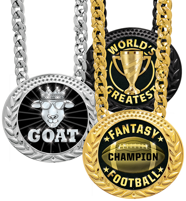 6" Famous Fantasy Football Insert Medals