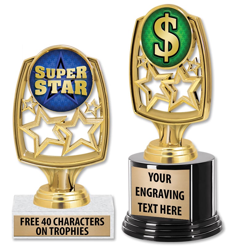 6" Star Whirl Insert Trophy