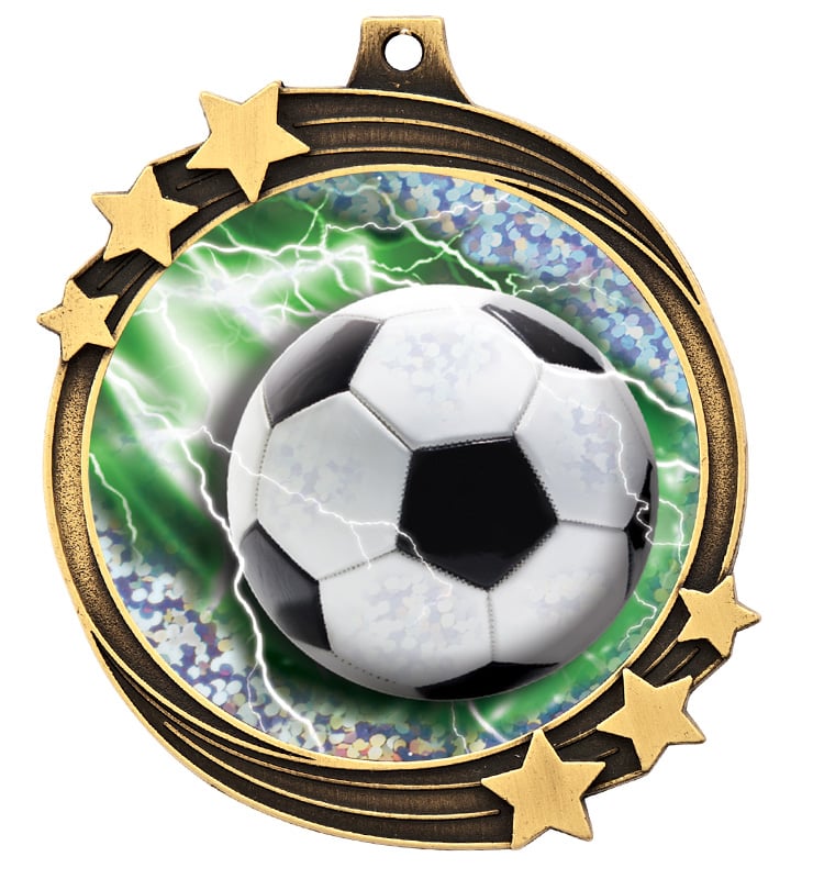 2 1/2" Gold Shooting Star Medal