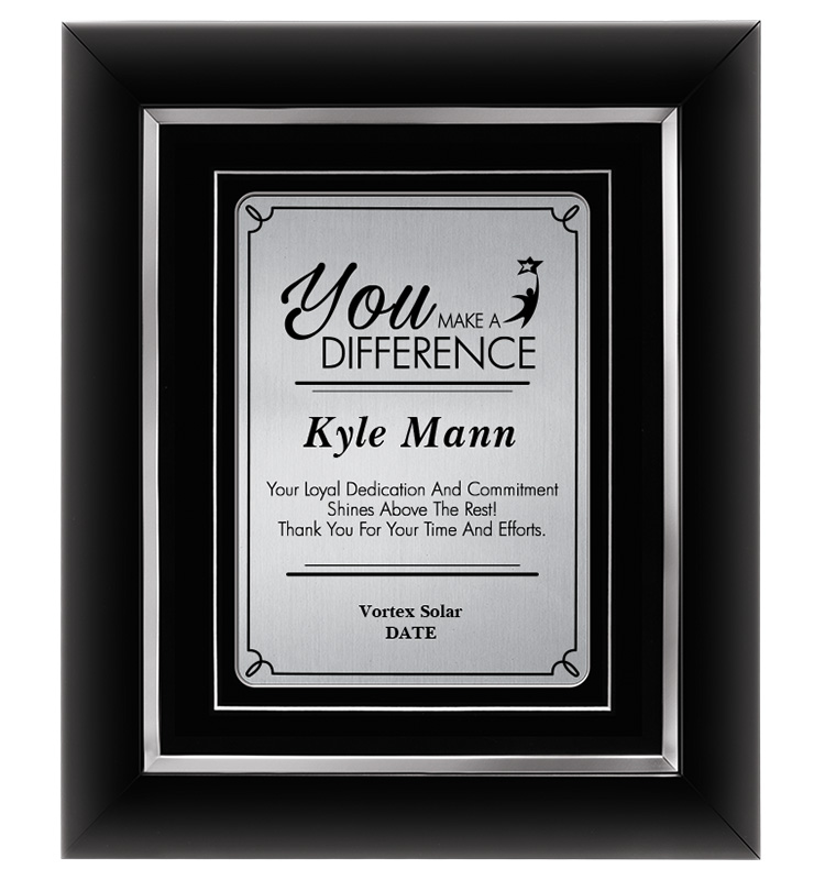 You Make A Difference Silver Decor Frame Plaque