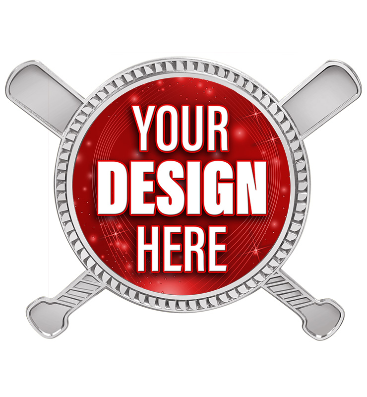 1.75" Silver Crossed Bats Pin