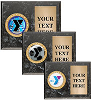 YMCA Black Marbleized Horizontal Plaque