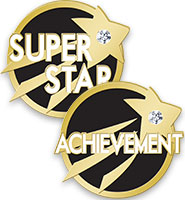 Soaring Star With Gem Achievement Pins