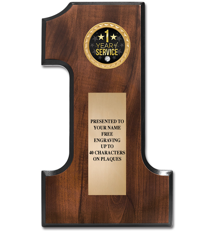 Number One Wood Insert Plaque