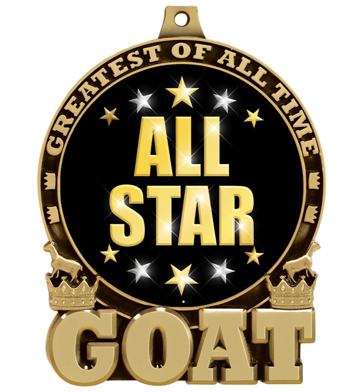 3" G.O.A.T. Double Action Insert Medal