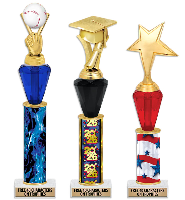 Large Crystalline Classic Column Trophies