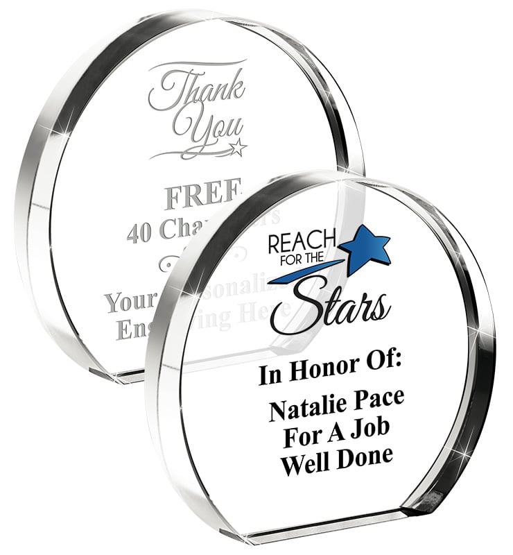 Standing Circle Crystal Paperweight